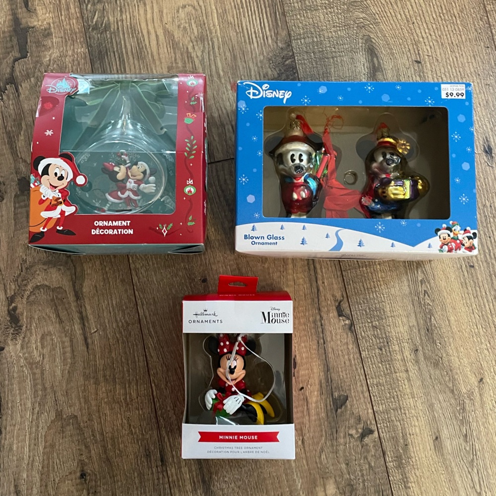 Disney Ornaments, Mickey and Minnie